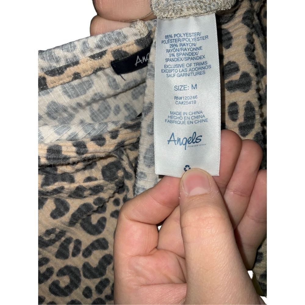 Angels Leopard Print Luxe Ribbed Hoodie - Picture 7 of 8